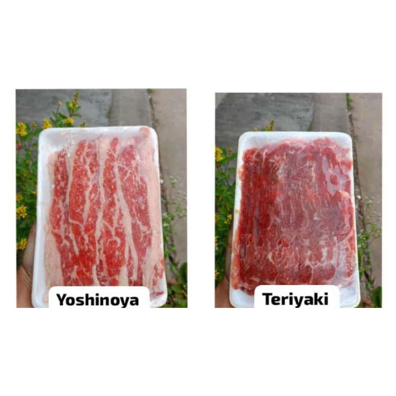 

Slice daging sapi Teriyaki dan yoshinoya