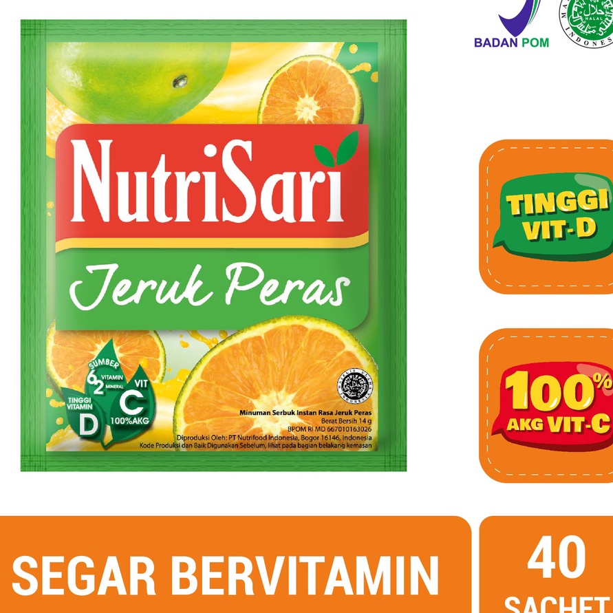 

TEBUS MURAH NutriSari Jeruk Peras 4 sachet Minuman Buah Vitamin C