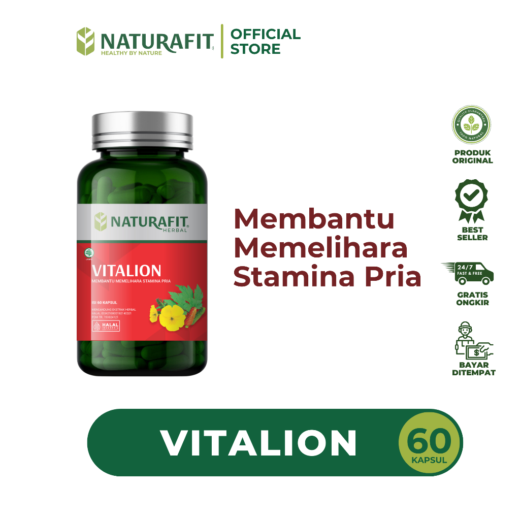 Vitalion Kapsul Herbal Naturafit Memelihara Stamina Pria meningkatkan gairah seksual dan tingkat kes