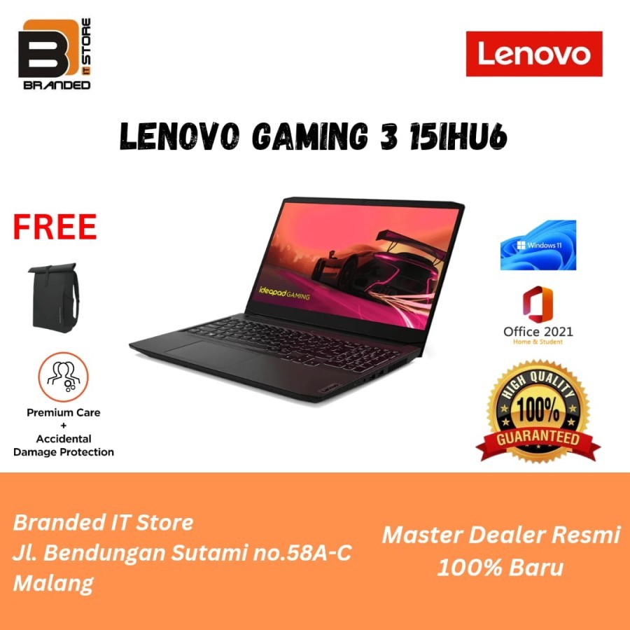 LAPTOP LENOVO IDEAPAD GAMING 3 15IHU6-PTID | I5-11320H 8/512 RTX2050