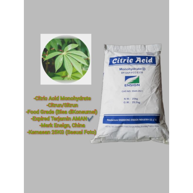 

Citric Acid / Citrun / Citric Monohydrate / Sitrun 25KG