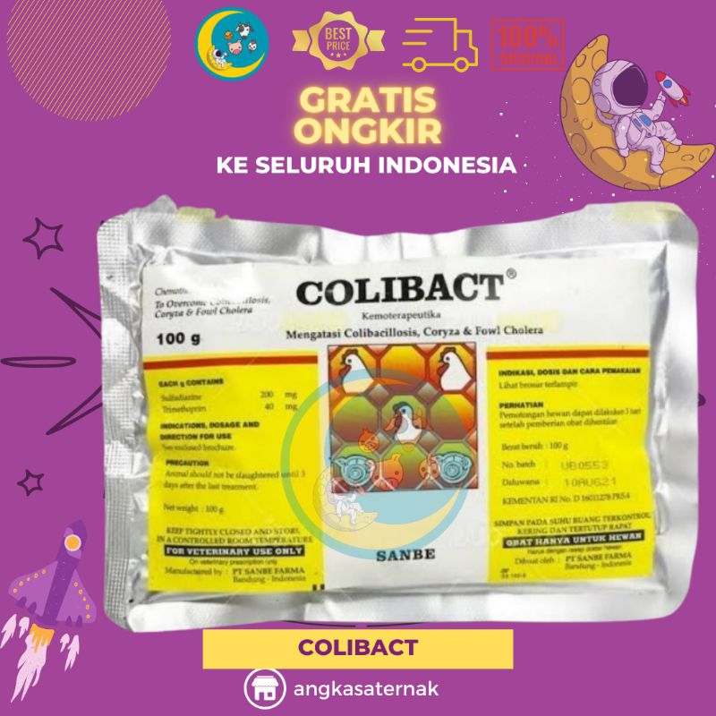 COLIBACT 100 gram Obat Ayam Babi Colibacillosis Coryza Fowl Cholera