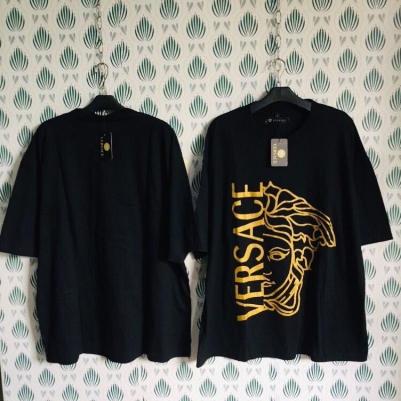 KAOS OVERSIZE VERSACE HITAM PRIA WANITA KATUN