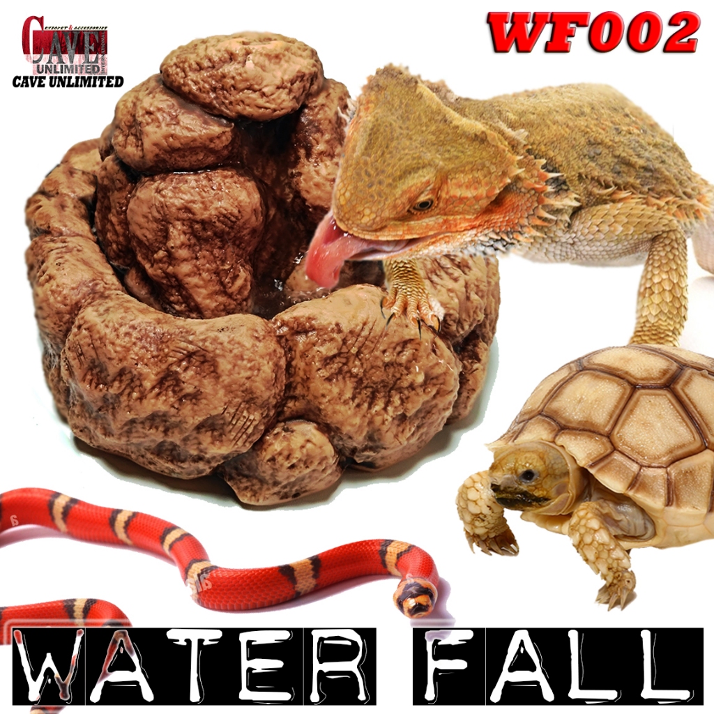WF002 FOUNTAIN WATERFALL AIR MANCUR TERJUN MINI WATERFALL REPTILE TEMPAT MINUM KADAL REPTILE BEARDED
