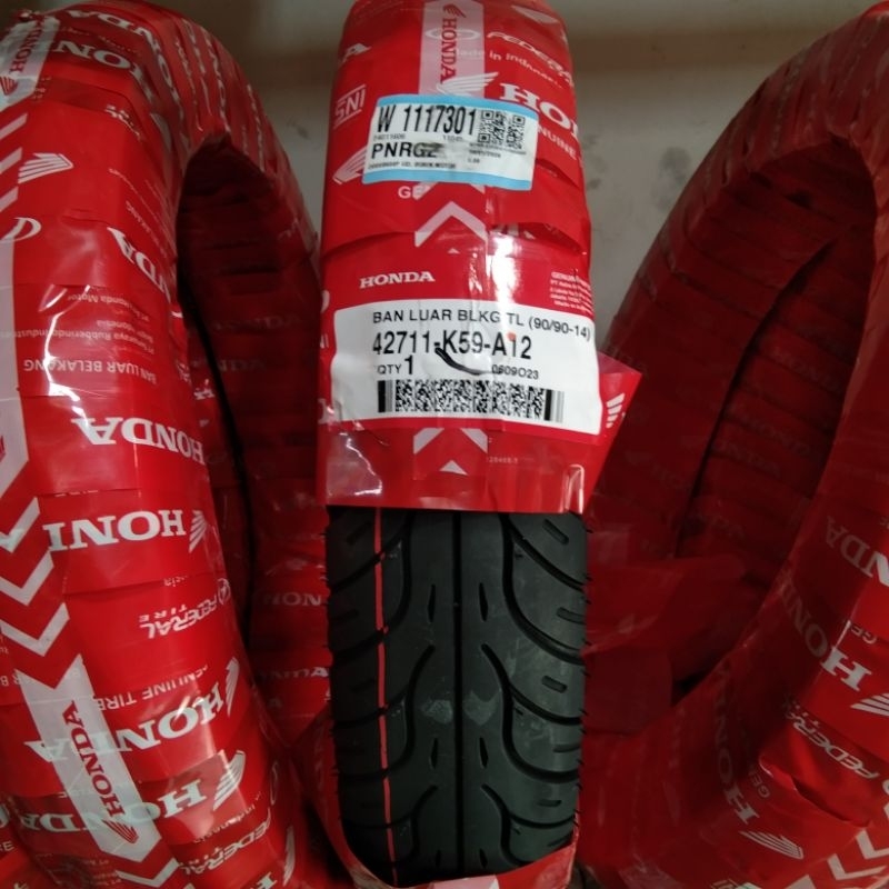 BAN LUAR HONDA AHM 9090 RING 14 90 90 RING 14 BELAKANG ORIGINAL TUBELES TUBLES BAN MATIC