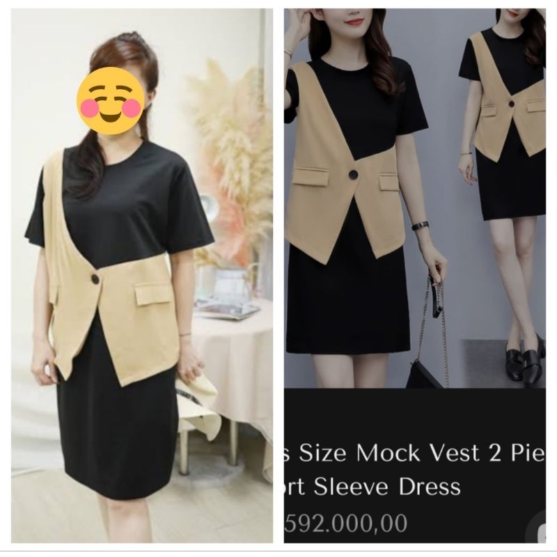 JASTIP BKK// ATASAN OVERSIZE  ALA DRAMA KOREA 2in1 MENYATU DRESS ALA NAGITA PREMIUM SUPER IMPORT SUL