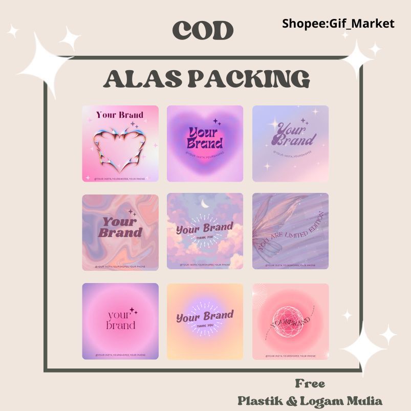 

Alas Packing | Cod | Free Ongkir | Hologram Free Plastik | Paper Aksesoris |FREE LOGAM MULIA|FREE PLASTIK| | Kertas Dudukan | Cute Paper | Alas Packaging||Hologram|gradasi|Keren|Lucu