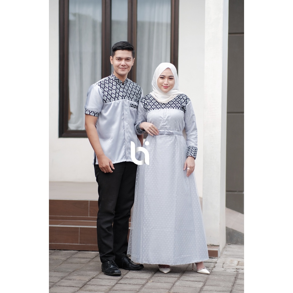 BAJU BATIK COPLE GAMIS TILLEDOT KONDANGAN COUPLE PASANGAN SUAMI ISTRI GAUN PESTA MUSLIMAH KEKINIAN S