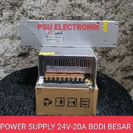Power Suplay DC 24V 20A PSU 24 Volt 20 Amper body besar kualitas bagus