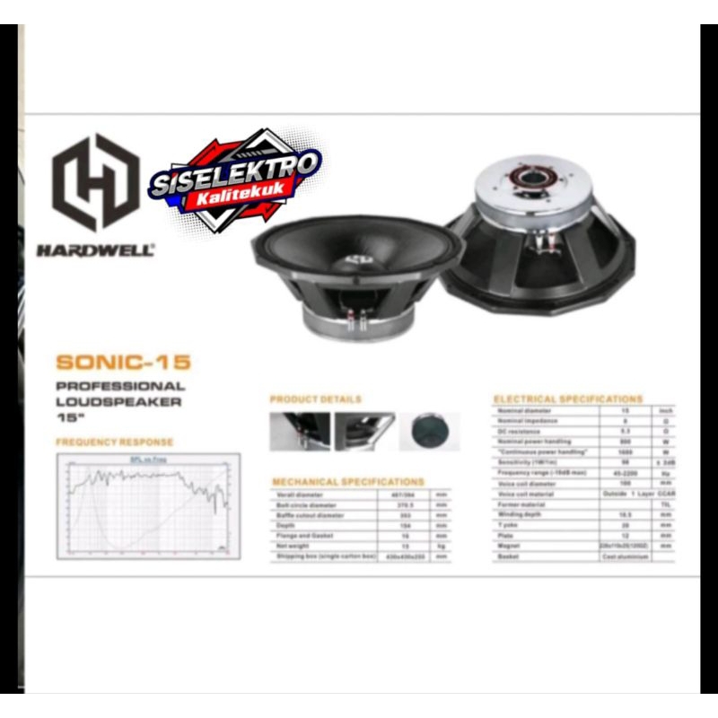 Speaker 15 Inch Hardwell Sonic 15 Sonic15