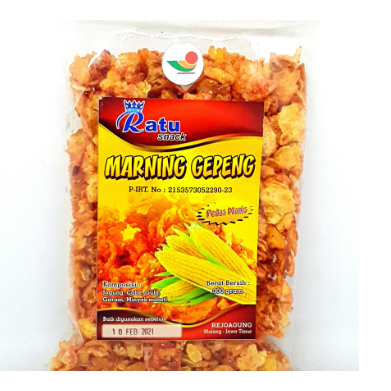 

RATU SNACK MARNING GEPENG CABE MERAH 300gr | KRIPIK JAGUNG MANIS PEDAS