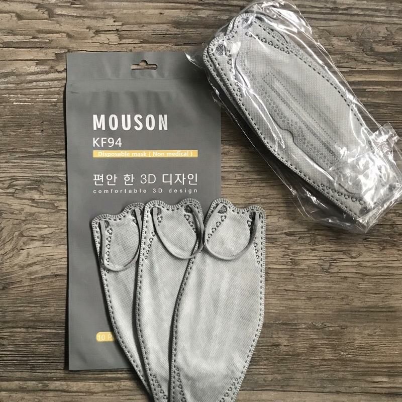 MASKER KF94 WARNA ABU 4PLY TERBARU KF 94 KOREA KF94 MOUSON MURAH ORIGINAL GROSIR ISI 10