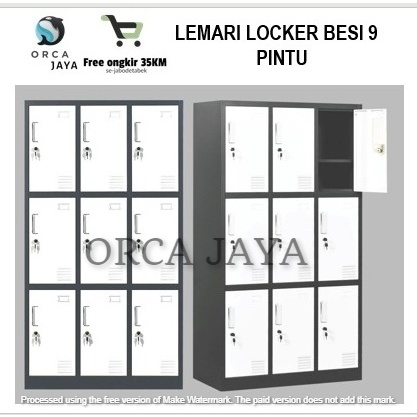 LEMARI LOCKER BESI 9 PINTU/LEMARI LOKER 9 PINTU/LOKER BESI/ONLY ~ JABODETABEK