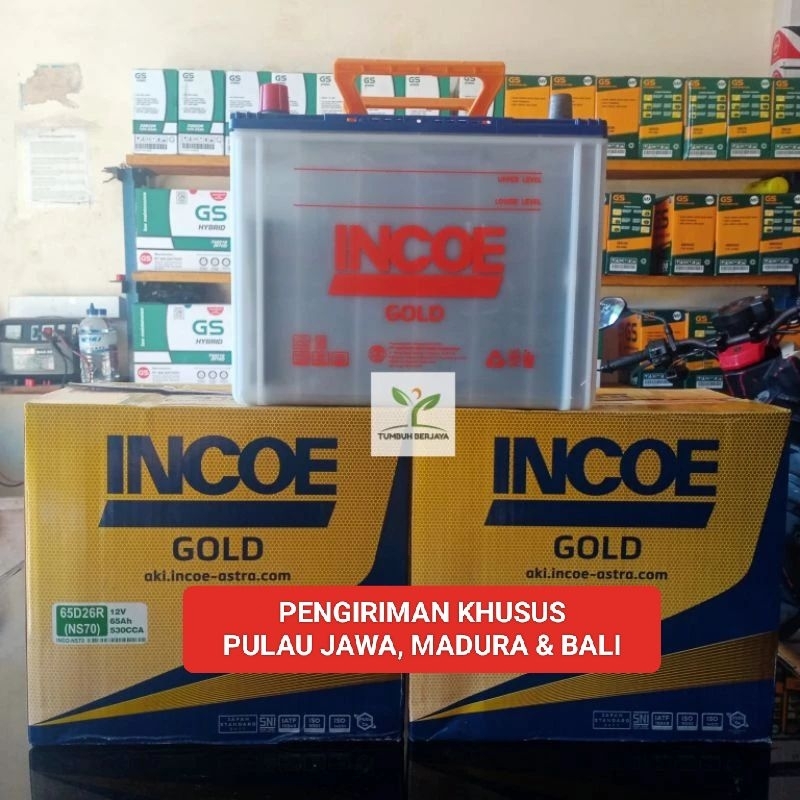 Original aki INCOE GOLD NS70 12V 65AH Panther Elf Truk PS CANTER dll