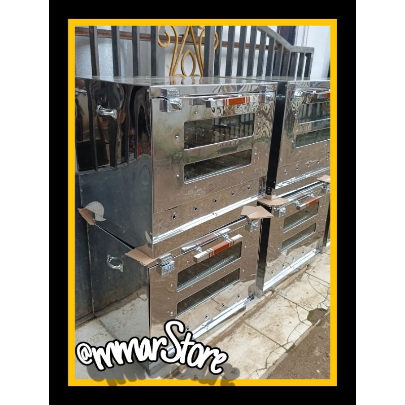 OVEN GAS BAHAN STAINLESS ANTI KARAT UKURAN 60X40X45 CM, OVEN KUE, OVEN GAS LENGKAP BONUS² NYA, OVEN 