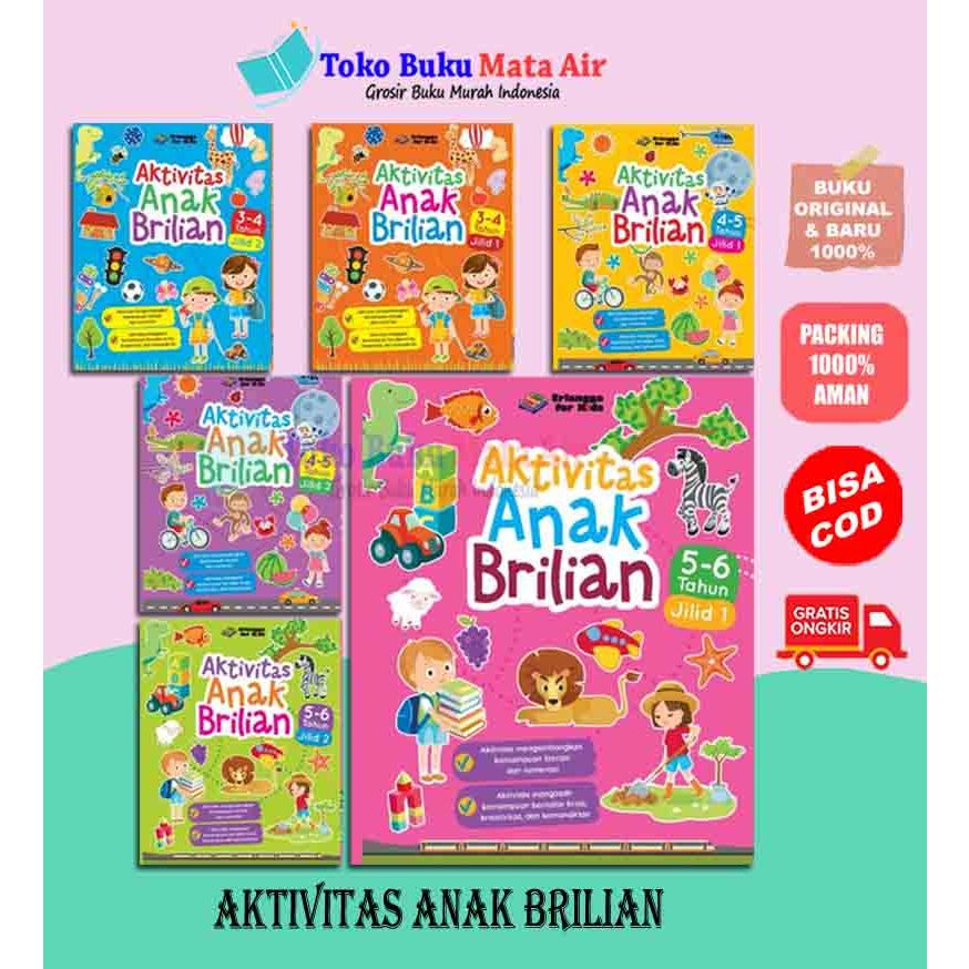 BEST SELLER AKTIVITAS ANAK BRILIAN USIA 3-6 TAHUN - ERLANGGA FOR KIDS