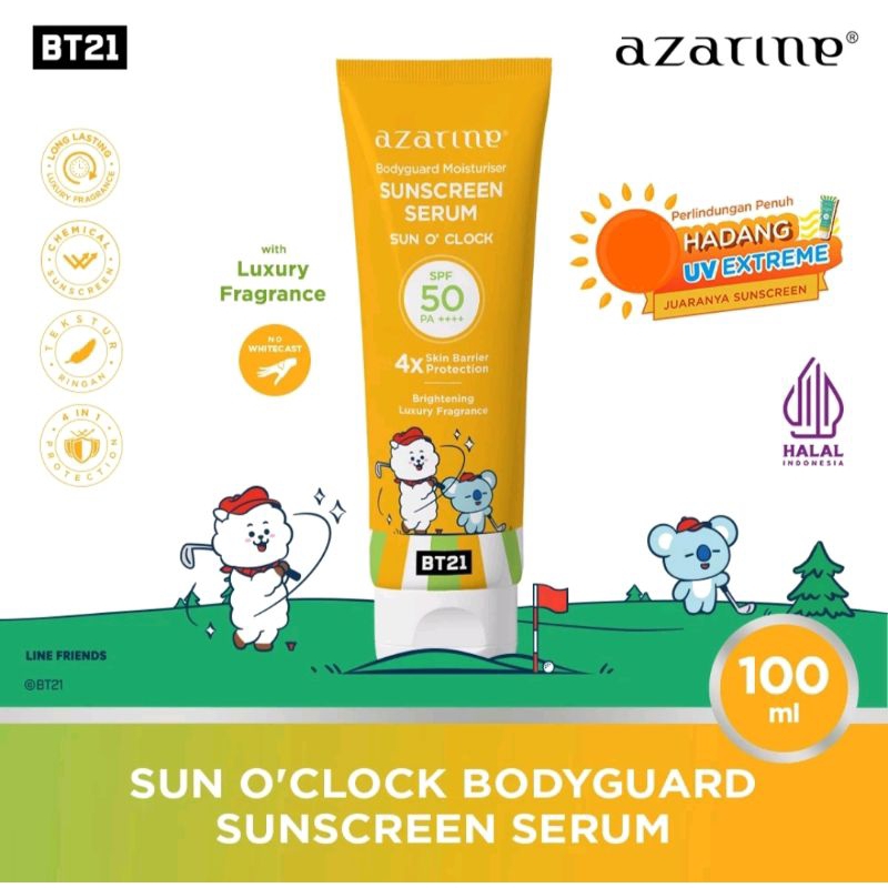 AZARINE x BT21 Bodyguard Moisturizer Sunscreen Serum Sun o'clock Spf 50 PA+++