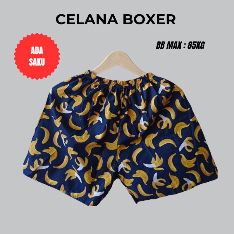 CELANA BOXER PENDEK MOTIF PISANG PISANG PRIA WANITA DEWASA