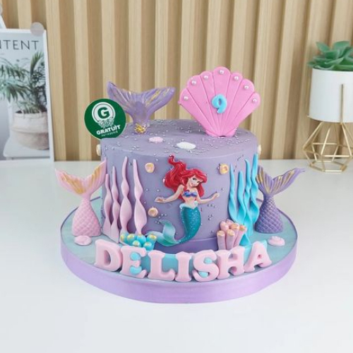 

CAKE TEMA MERMAID UK 15CM / KUE ULANG TAHUN MERMAID