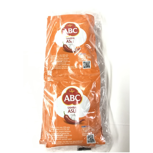 

Sambal ABC Jumbo Sachet. 1 Dus (30 Pak)
