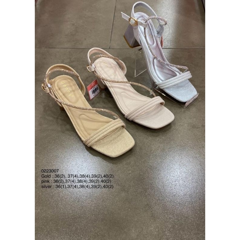 sandal heels Genny hak kotak model terbaru