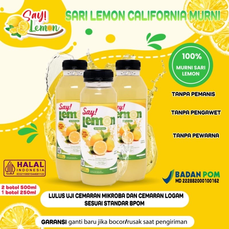 

Saylemon BPOM Paket 2 Botol 500 ml + 1 Botol 250 ml Sari Jus juice Air Lemon Peras Asli Ori Original 100% Murni Fresh Segar Sehat Menyehatkan Daya Tahan Tubuh Diet Detox Detoks Langsing Pelangsing Melangsingkan