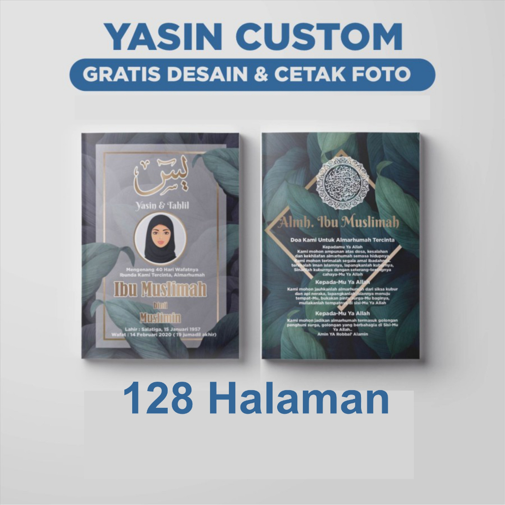 CETAK buku yasin 128 Hal , yasin custom, yasin, buku yasin custom, buku yasin dan tahlil, surat yasi