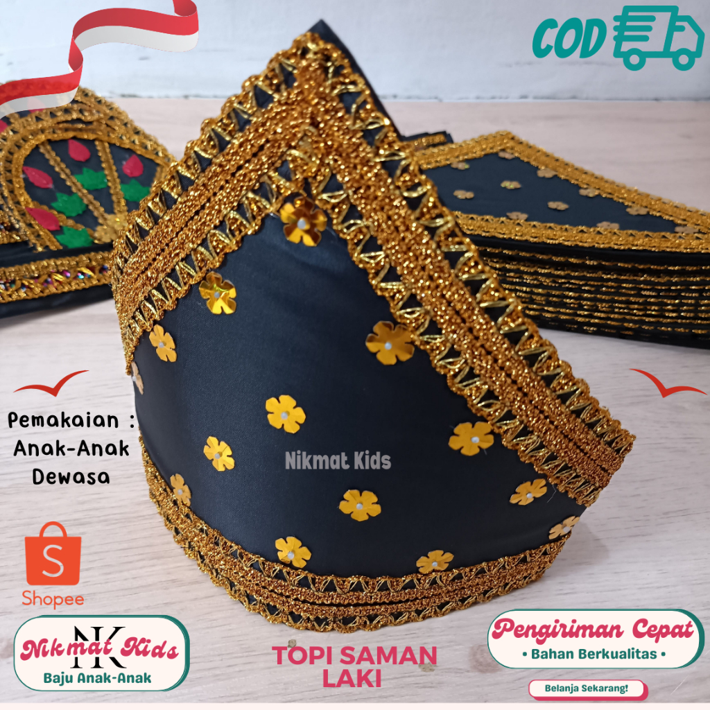 Topi aceh tari saman laki laki asesoris kepala adat aceh asesoris baju adat aceh ikat kepala kartini