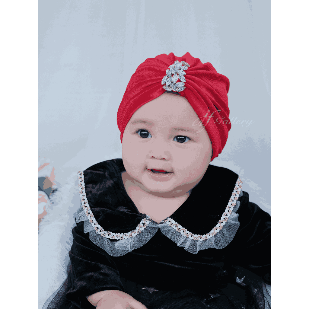 Turban Zara Sorban Bayi Motif Polos | Ciput Baby NewBorn |  Topi Anak Perempuan | Turban Sorban Anak