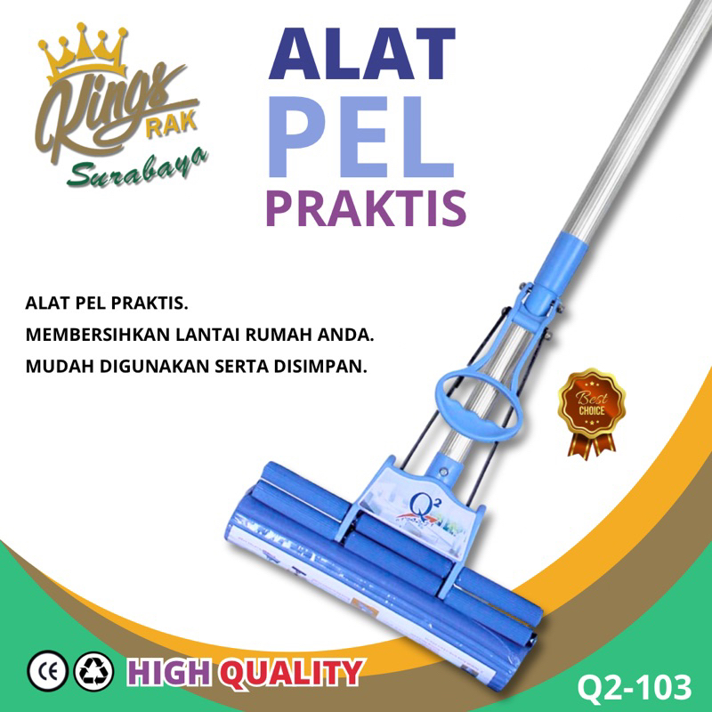 Alat Pel Lantai Spons Alat Pel Lantai Karet Spons Peras Tongkat Pel Lantai Anti Ribet Alat Pel Penge