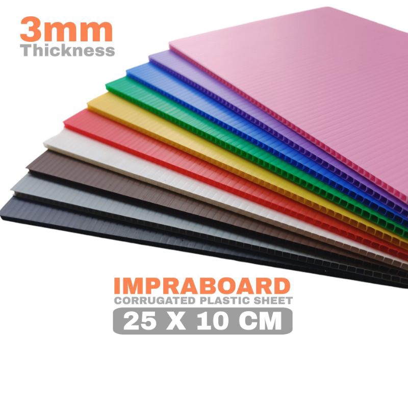 

Impraboard 3mm 25 x 10 cm / 25x10 cm / 10x25 cm Infraboard Imfraboard Art Board PP Board Karton Plastik