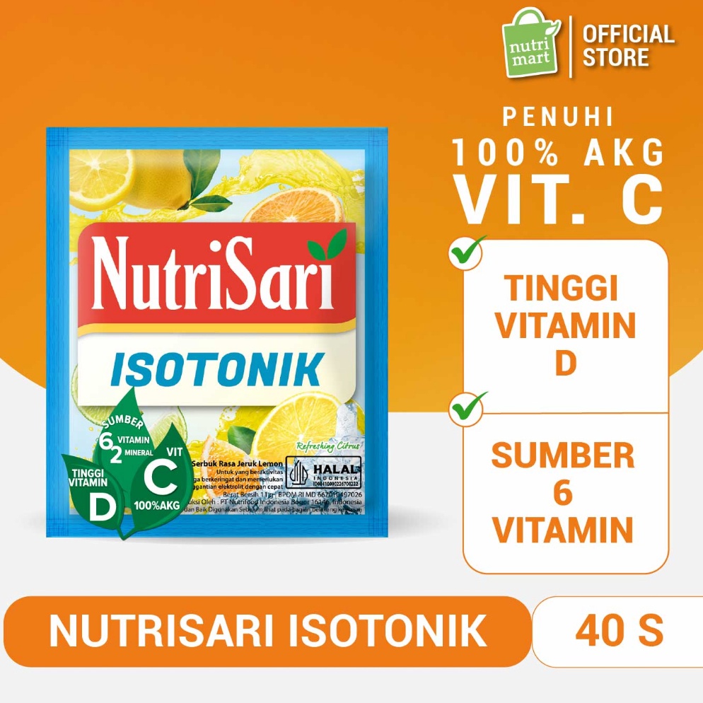 

Diskon Heboh NutriSari Isotonik 4 Sachet Minuman Isotonik Buah Jeruk Segar Vitamin C Vitamin D