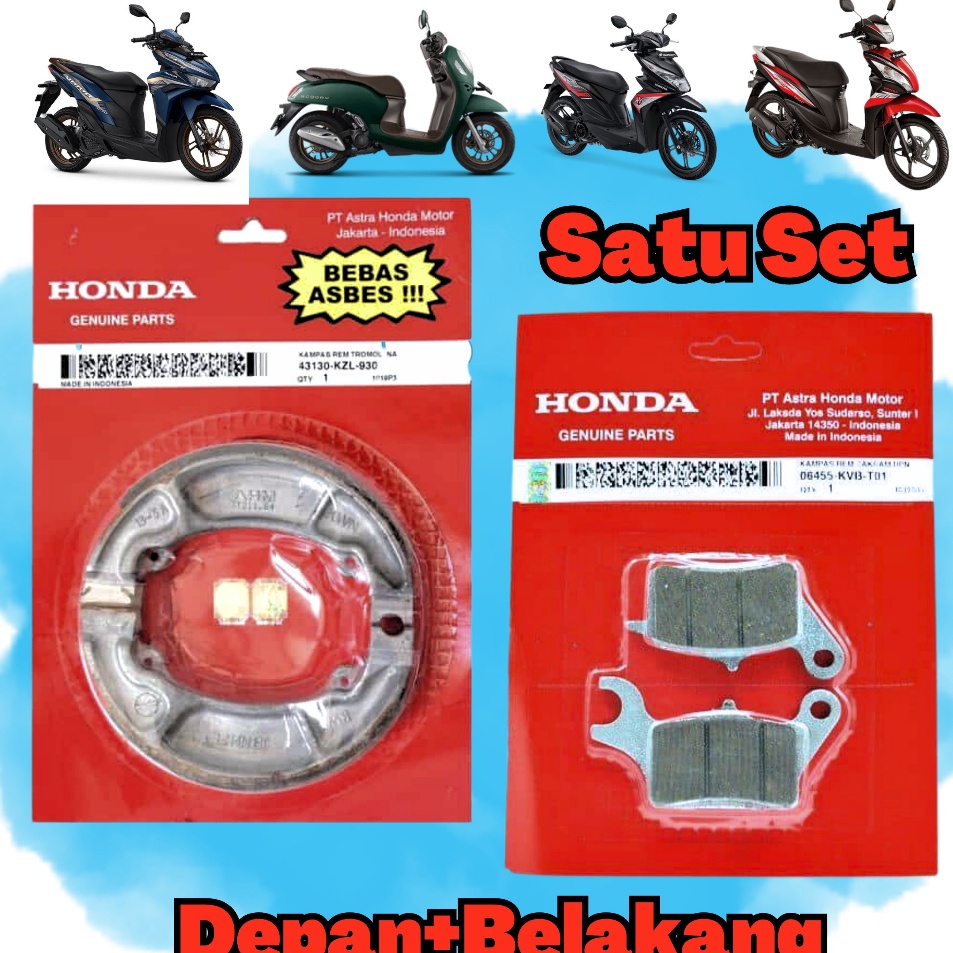 GwY KAMPAS REM BEAT FI SCOOPY FI VARIO 125 BEAT DELUXE BEAT STREET  KAMPAS REM DEPAN BELAKANG VARIO 