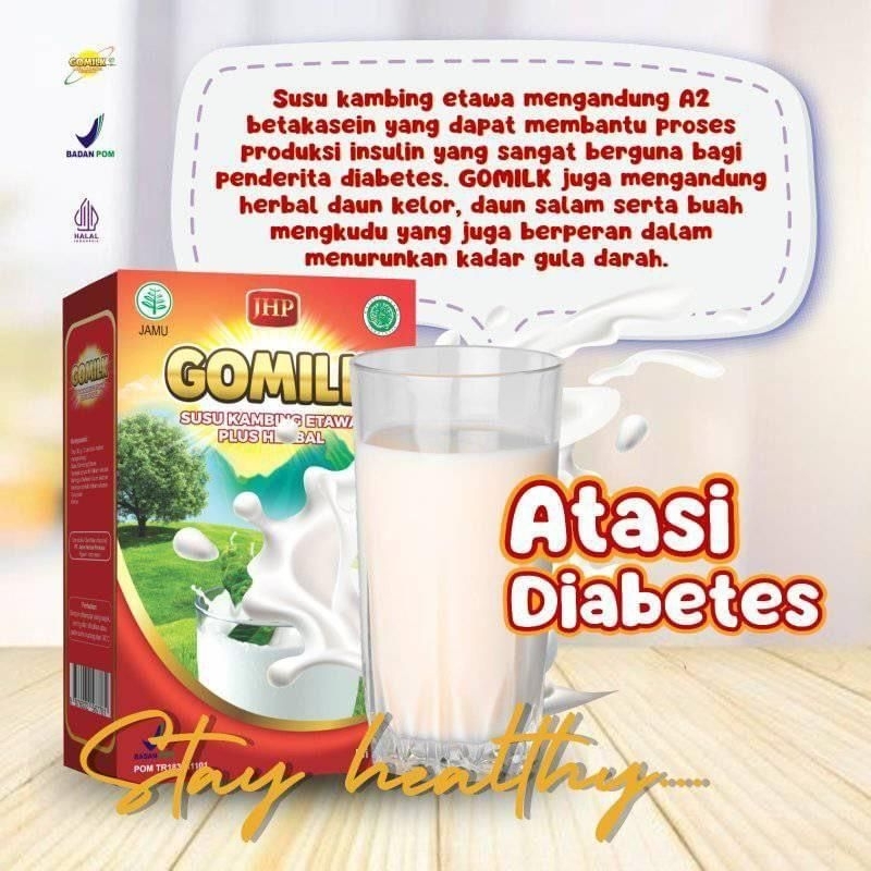 

GOMILK 200g Susu Etawa Plus Herbal Daun kelor Gurih dan Nikmat tidak Bau Prengus (GRATIS 1 BTL MISK THAHARAH)