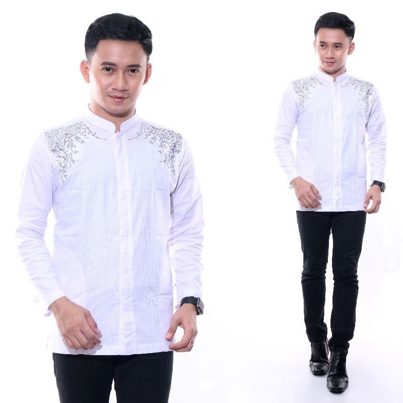 KOKO BORDIR LENGAN PANJANG / KOKO PUTIH LENGAN PANJANG / BAJU KOKO LENGAN PANJANG / KOKO MURAH ORIGI