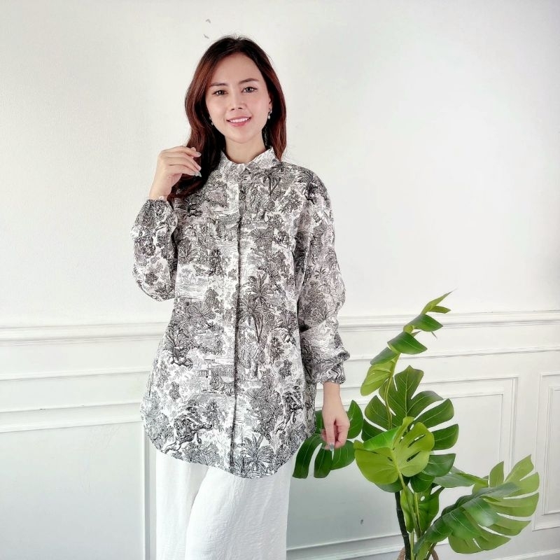 Kemeja Vintage Oversize/Kemeja Vintage Korean/Kemeja Motif Oversize