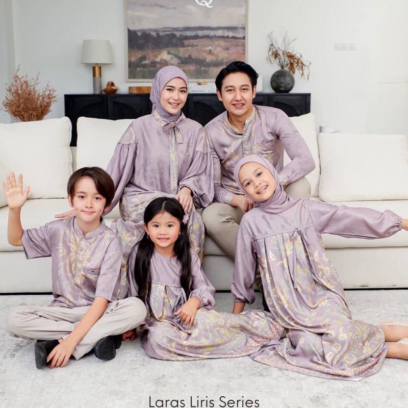 DYN SIGNATURE | LARAS DRESS & LIRIS KOKO FAMILY SET | SARIMBIT KELUARGA | BUSANA MUSLIM LEBARAN 2024