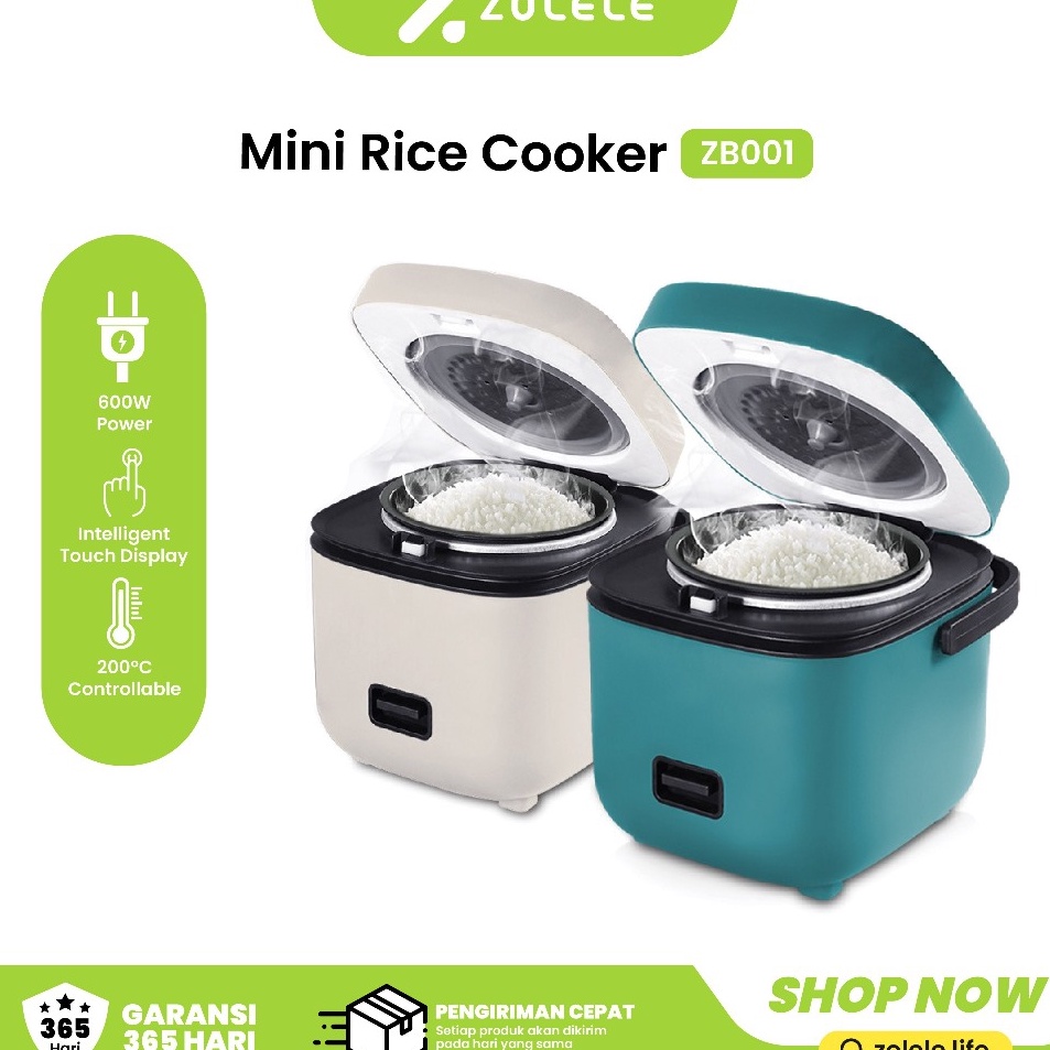 Fbo ZOLELE Rice Cooker Mini Penanak Nasi Kecil Anak Kos Mewah Magic Com 23 Porsi Multi Non Stick Pre