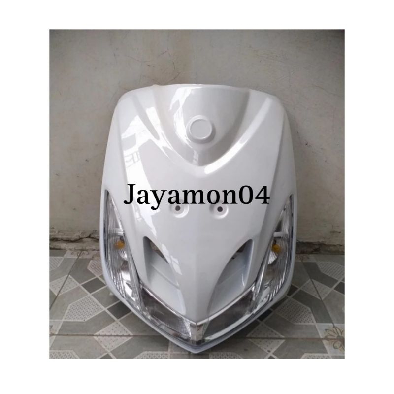 Cover tameng depan plus reflektor lampu sein motor yamaha mio smile warna putih