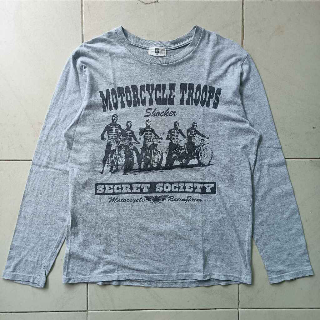 Kaos BANDAI Vintage Motorcycle Troops Lengan Panjang Second Original