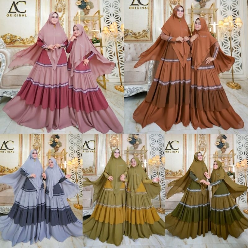 (s) ACO ATIKA COUPLE  Baju Gamis Syari Couple/Sarimbit/Serimbit Ibu dan Anak Atika Couple By AC Orig