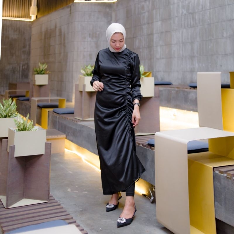 Maryam-Boutique|| Dress kondangan Andini || Gamis kondangan Andini ||  Dress satin Andini