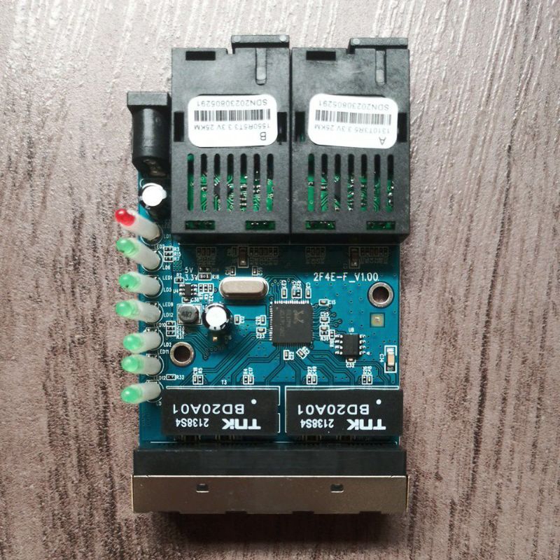 htb 2 fo 4 lan 2port fo 2sc poe PCB Saja Tanpa Adaptor warna biru