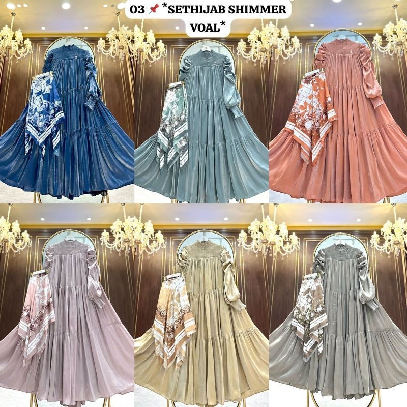 SHELLA SAUKIA DRESS SIMMER SET HIJAB BRAND ORIGINAL BY SHELLA SAUKIA