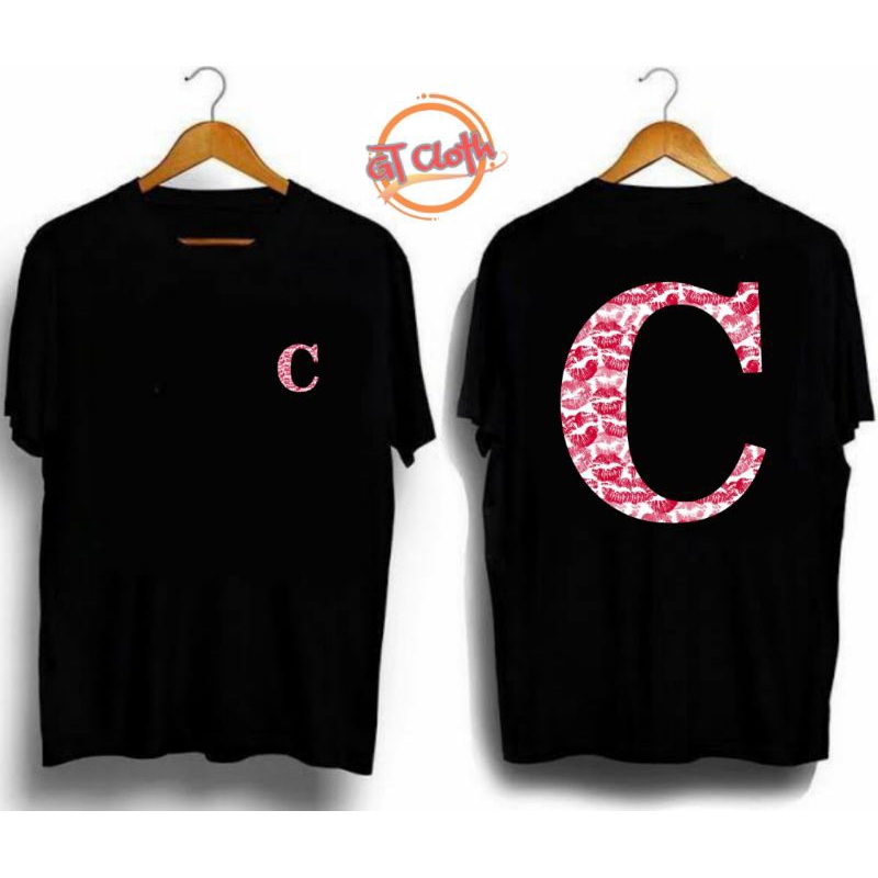 LOGO Inisial Nama Huruf C Kiss Baju Kaos Distro Premium Pria Wanita Combed30s