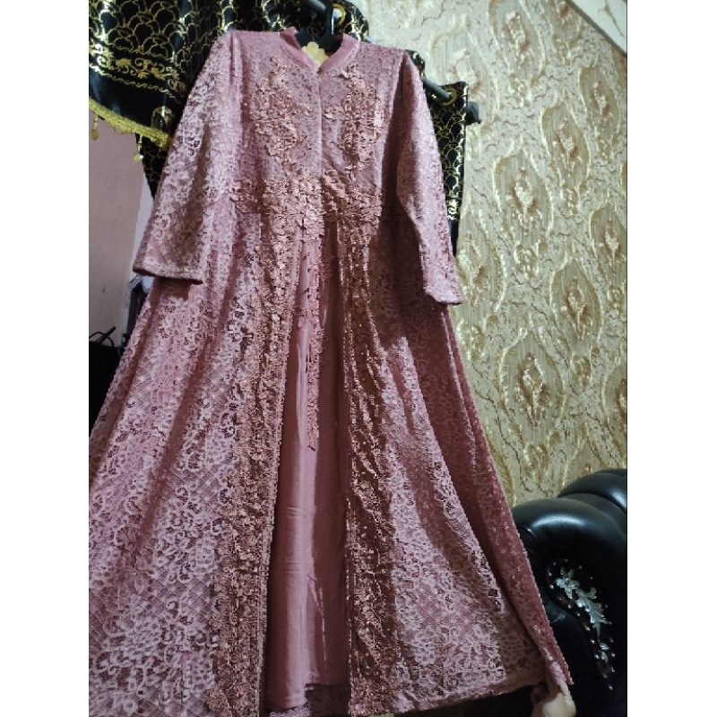 Gamis Full Brukat Tozzo