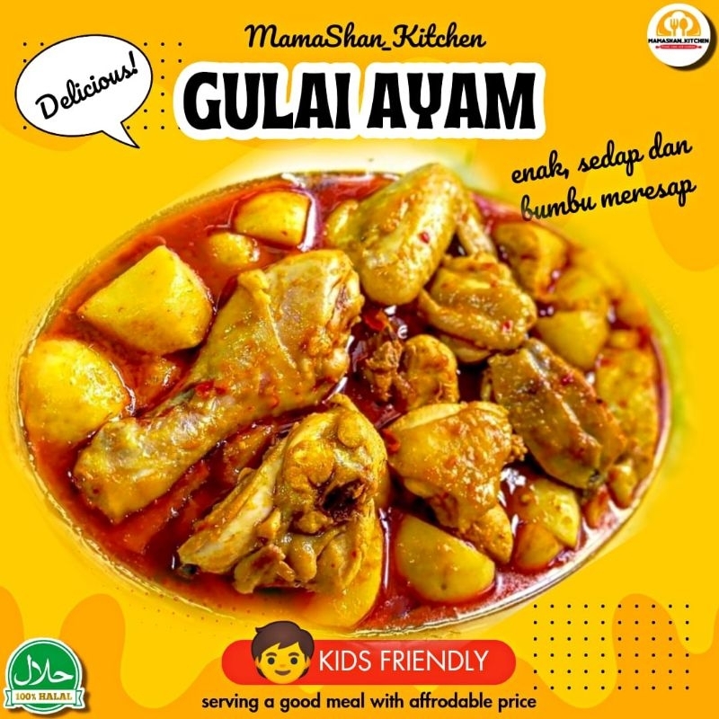 

KIDS FRIENDLY..!! "GULAI AYAM ORGANIK + KENTANG BUMBU MEDOK" (AYAM UKURAN BESAR)