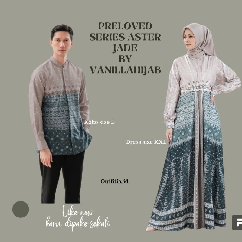 Preloved Vanillahijab Series Aster Jade Dress & Koko Pake Hardbox| order shopee video ada cashback