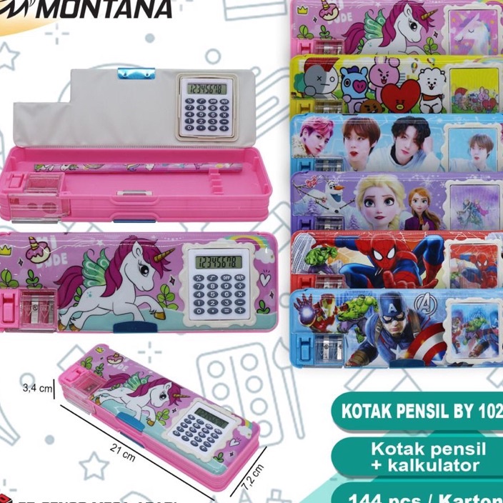 

V44859 kotak pensil ada kalkulator makin praktis gratis isi pensil