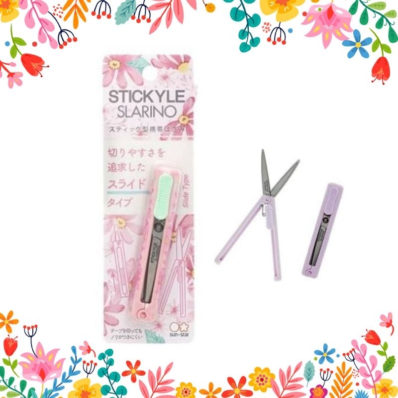

Stickyle slide Type Scissors Japan sakura mint (gunting jepang kecil tajam) bisa masuk pesawat